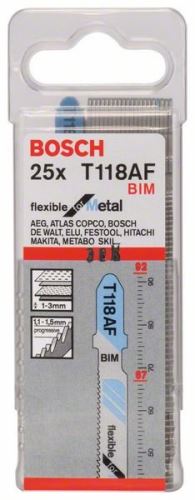 BOSCH Sägeblatt für Säbelsäge T 118 AF Flexibel für Metall (5 Stück) 2608634505