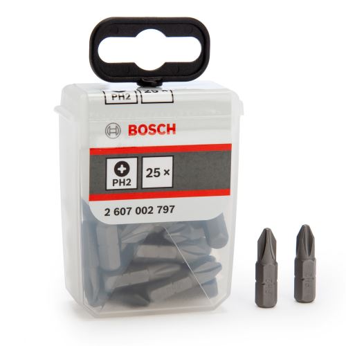 BOSCH Bitsatz ExH PH2 25 mm, 25 Stück, Tic Tac 2607002797