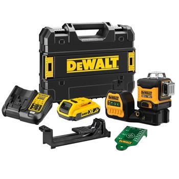 DeWALT Set DCD701 Bohrschrauber + DCE089 Kreuzlaser grün 12V 2,0 Ah Li-Ion im Koffer TSTAK DCK212D2T