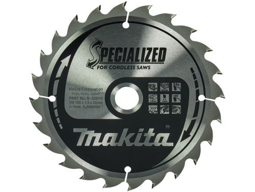 MAKITA Sägeblatt für Holz SPECIALIZED 165x1,5x20 mm 24Z für Akkusägen B-32910