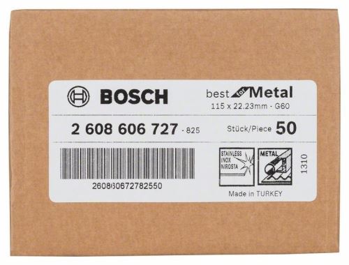 BOSCH Fiber-Schleifscheibe R574, Best for Metal D = 115 mm; G = 60 2608606727