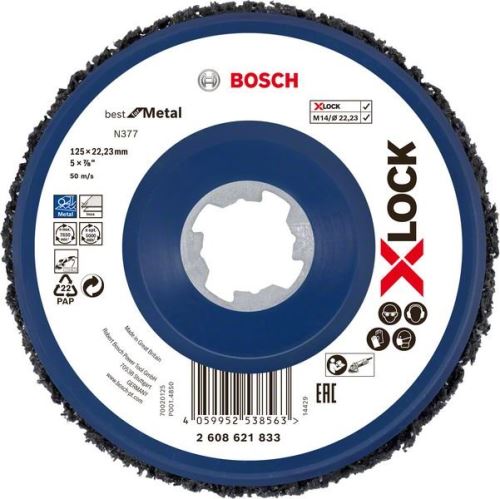 BOSCH X-LOCK Reinigungsscheibe N377 Best for Metal, Ø125mm 2608621833