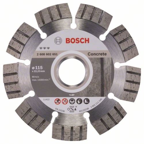 BOSCH Diamant-Trennscheibe Best for Concrete 115 x 22,23 x 2,2 x 12 mm 2608602651