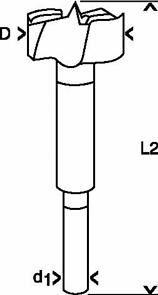 BOSCH Forstnerbohrer, DIN 7483 G 25 x 90 mm, d 8 mm 2608596974