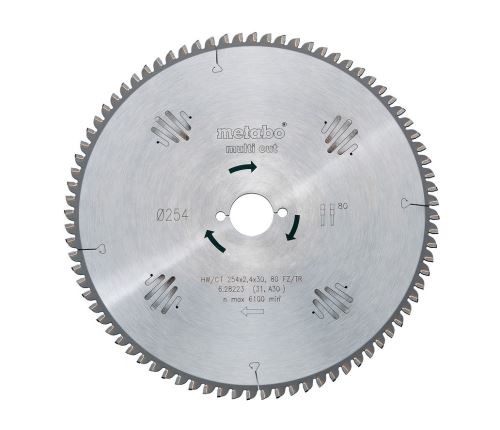 Metabo Sägeblatt für stationäre Kreissägen HW / CT 210x30, 54 FZ / TZ, 5 ° Letzte Artikel 628078000