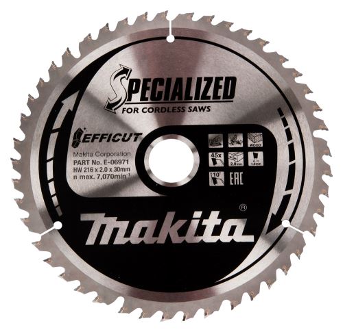 MAKITA Holzsägeblatt Efficut 216x2x30 mm 45 Zähne E-06971