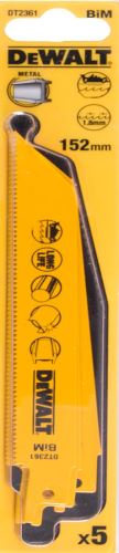 DeWALT Sägeblatt 152 mm für Metalle, Bleche, Rohre und Profile von 3 bis 8 mm (5 Stück) DT2361