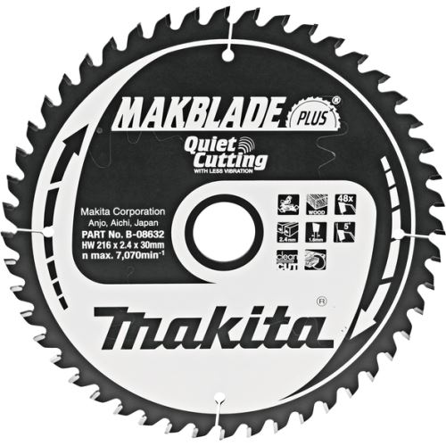 MAKITA Holzsägeblatt MAKBLADEplus 216x2,4x30 mm 48 Zähne B-08632