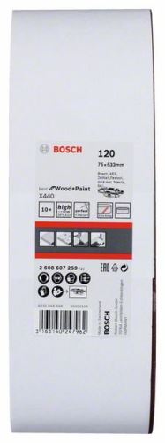 BOSCH 10-teiliges Schleifband-Set X440 75 x 533 mm, 120 2608607259