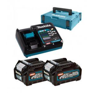 MAKITA Li-Ionen-Set XGT 40V 2 Stk. BL4020+1 Stk. DC40RA+1 Stk. Makpac 191V07-0