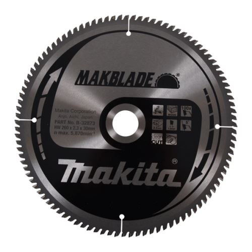 MAKITA Holzsägeblatt MAKBLADE 260x2,3x30 mm 100 Zähne B-32873