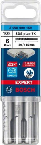 BOSCH EXPERT Bohrer SDS plus-7X, 6x50x115 10 Stück 2608900159