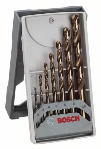 BOSCH 7-teiliges Metallbohrer-Set Mini X-Line HSS-Co, 135° 2; 3; 4; 5; 6; 8; 10mm 2608589296