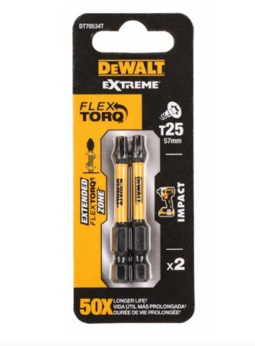 DeWALT Torx-Schraubendreher-Bit TORX T25, EXTREME (2 Stück) DT70534T