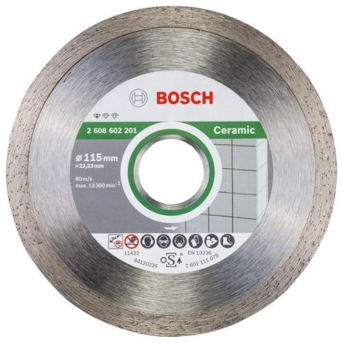 BOSCH Diamant-Trennscheibe Standard für Keramik 115 x 22,23 x 1,6 x 7 mm (10 Stück) 2608603231