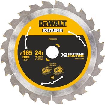 DeWALT Sägeblatt (ideal für FLEXVOLT Sägen), 165 x 20 mm, 24 Zähne DT99560