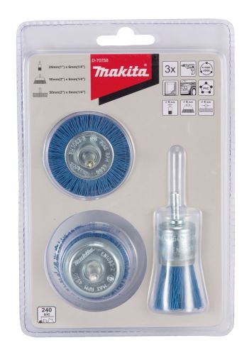 MAKITA Satz Nylonbürsten zum Feinschleifen 3 Stück D-70758