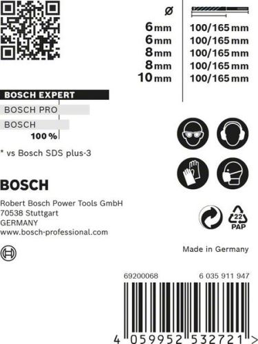 BOSCH EXPERT SDS plus-7X Set 6/6/8/8/10 mm, 5 Stück 2608900198