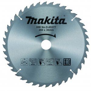 MAKITA Holzsägeblatt TCT 260x2,6x30 mm 40 Zähne D-65377