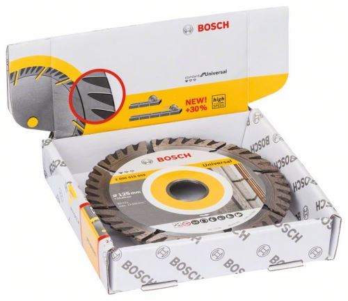 BOSCH Diamanttrennscheibe Standard für Universal 125 × 22,23 (10 Stück) 125x22,23x2x10mm 2608615060