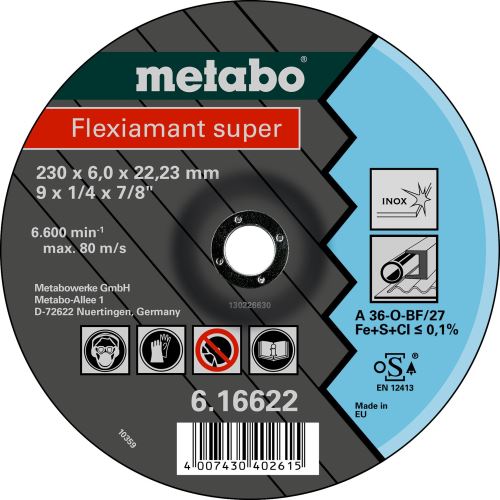 METABO Schleifscheibe - Edelstahl 180x6x22,2 mm 616610000