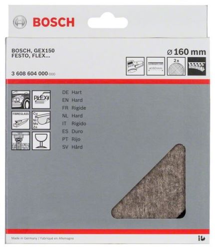 BOSCH Polierfilz hart, 160 mm (2 Stück) 3608604000