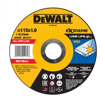 DeWALT Edelstahl-Trennscheibe 115 x 1 x 22,23 mm DT3442