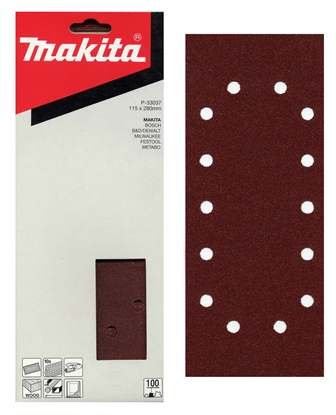 MAKITA Schleifpapier 115x280 mm 14 Löcher K120, 10 Stück P-33043