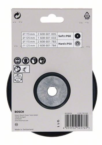 BOSCH Bodenplatte 125 mm; Hart; Mutter M14 2608601784