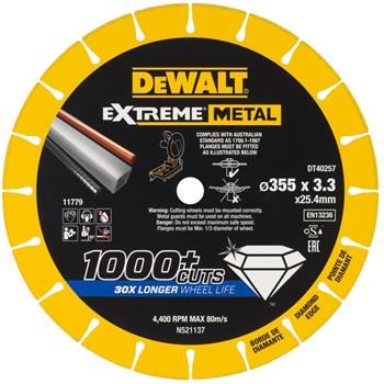 DeWALT Diamanttrennscheibe EXTREME METAL, 355 x 25,4 x 3,3 mm DT40257