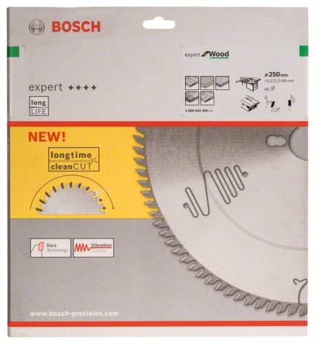 BOSCH Sägeblatt Expert für Holz 250 x 30 x 3,2 mm, 40 2608642505