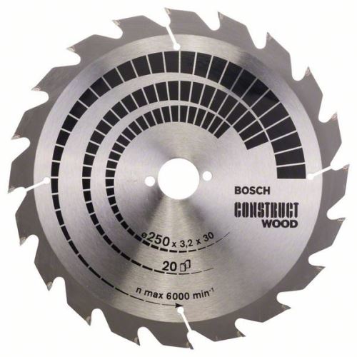 BOSCH Sägeblatt Construct Wood 250 x 30 x 3,2 mm; 20 2608641774