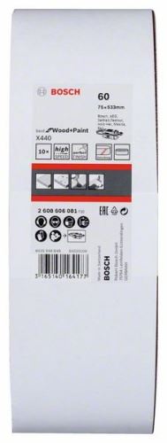 BOSCH 10-teiliges Schleifband-Set X440 75 x 533 mm, 60 2608606081