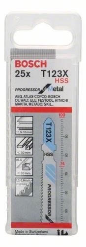 BOSCH Sägeblatt für Säbelsäge T 123 XF Progressor für Metall (25 Stück) 2608638474