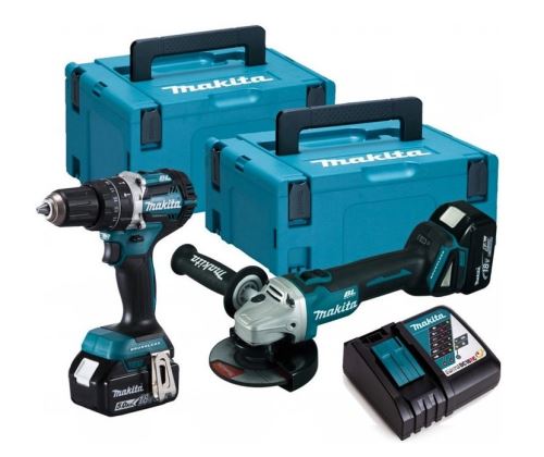 MAKITA Satz Akkumaschinen (Winkelschleifer DGA506 und Schraubendreher DHP484) Li-Ion LXT 18V - DLX2210TJ1