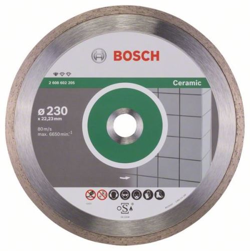 BOSCH Diamant-Trennscheibe Standard für Keramik 230 x 22,23 x 1,6 x 7 mm 2608602205