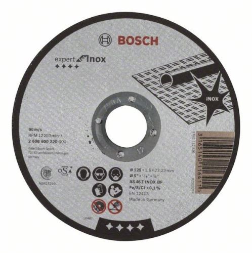 BOSCH Trennscheibe gerade Expert für Inox AS 46 T INOX BF, 125 mm, 1,6 mm 2608600220