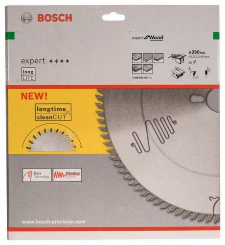 BOSCH Sägeblatt Expert für Holz 250 x 30 x 3,2 mm, 80 2608642507