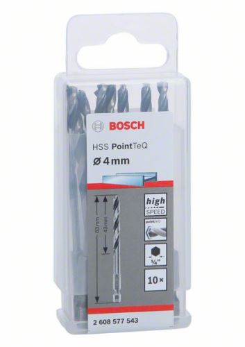 BOSCH Bohrer für Metall HSS PointTeQ HEX mit 6-Punkt-Schaft; 4,0 mm 2608577543