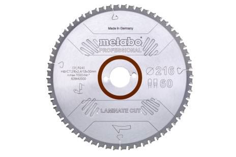 METABO Sägeblatt 216 x 30 mm, 60 Zähne, 0° LaminateCutProf 628442000