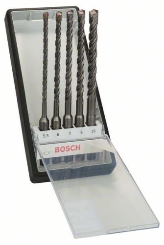 BOSCH 5-teiliges Hammerbohrer-Set Robust Line SDS-plus-5 Ø 5,5,6,7,8,10 x 165 mm 2607019929