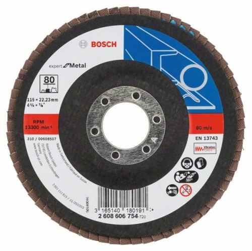 BOSCH Fächerschleifscheibe X551, Expert for Metal D = 115 mm; G = 120, gebrochen 2608607346