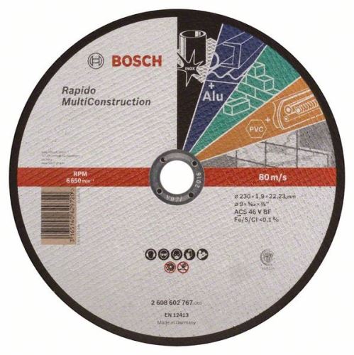 BOSCH Trennscheibe gerade Rapido Multi Construction ACS 46 V BF, 230 mm, 1,9 mm 2608602767