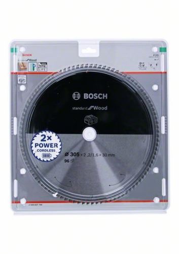 BOSCH Sägeblatt für Akku-Sägen; Standard für Holz 305x30x2,2/1,6x96T 2608837744