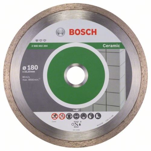 BOSCH Diamant-Trennscheibe Standard für Keramik 180 x 22,23 x 1,6 x 7 mm 2608602204