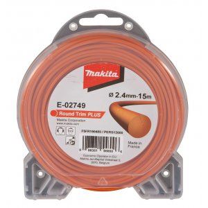 MAKITA Schnur Nylon Plus 2,4 mm, 15 m, orange, rund E-02749