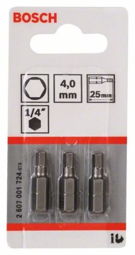 BOSCH Schraubendreherbit extra hart Extra-Hart HEX 4, 25 mm (3 Stück) 2607001724