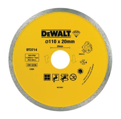 DeWALT Diamanttrennscheibe (für Fliesenschneider DWC410) 110 x 20 mm DT3714
