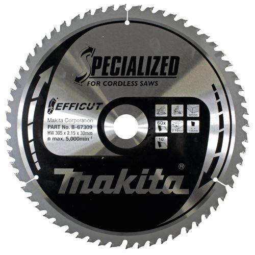 MAKITA Sägeblatt Holz Efficut 305x2,15x30 mm 60 Zähne B-67309