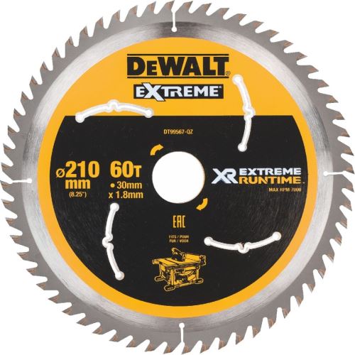 DeWALT Sägeblatt (ideal für FLEXVOLT Sägen), 210 x 30 mm, 60 Zähne DT99567